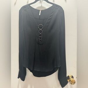 Free People Black Women's Top with Ring Detail